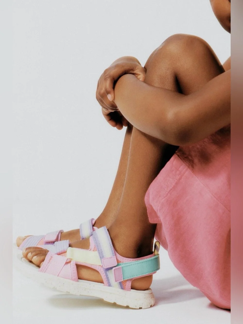 ZARA MULTICOLOR TECHNICAL SANDALS NWT Size : 9 (6.1 INCHES) * Color : PINK